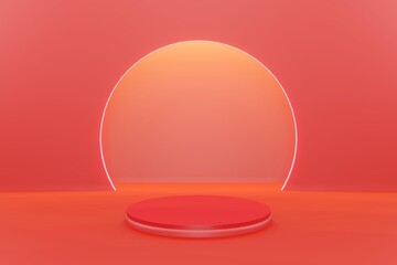 Abstract background simulation sphere red red edge 1 stick geometric scene 3d display stand