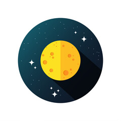 Moon and stars icon isolated. Flat design. Vector Illustration. Night with moon and stars icon in flat style. Night symbol for your web site design, logo. Vector EPS 10.