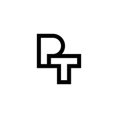 p t pt initial logo design vector template