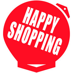 RED BANNER ILUSTRATION WHEEL ARROW HAPPY SHOPPING