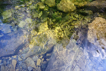 transparent water stones bottom texture, abstract aqua background nature