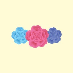 EPS Colourful Flowers. Illustration of Editable Flowers
