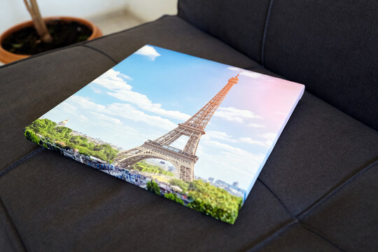 Photo canvas print stretched on frame with gallery wrap