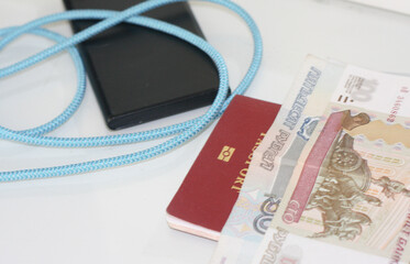 PASSPORT WALLET CHARGING TICKETS AND MONEY - ALL YOU NEED FOR TRAVELING