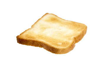 Fried toast bread slice isolated on white background