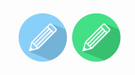 Edit Icon or Sign Set. Pencil Icon Set. Vector isolated flat illustration of a pencil. 