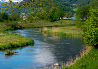 river crossing the field