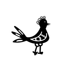 bird in the style of doodle. hand-drawn. bird icon