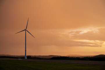 Obraz premium Windkraft am Abend