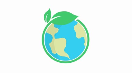 Ecological environment icon. Flat isolated illustration of an earth globe