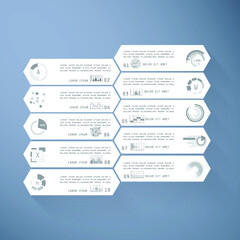 Template for infographic, parts, steps or processes