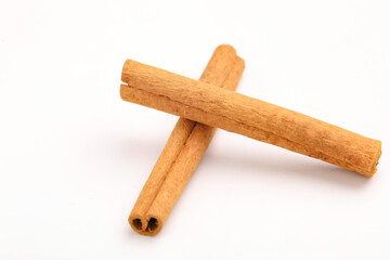 Cinnamon sticks isolated on white background