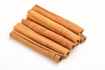 Cinnamon sticks isolated on white background