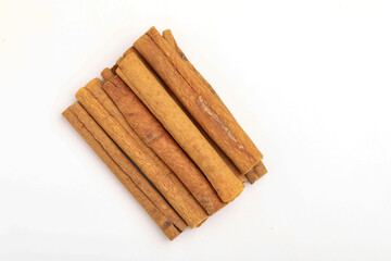 Cinnamon sticks isolated on white background