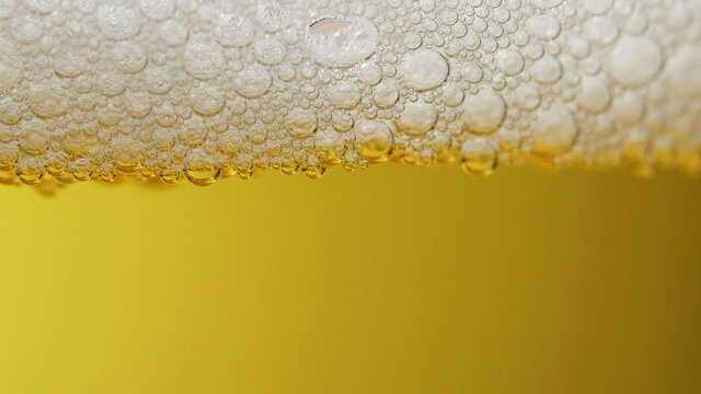 beer foam bubbles close up