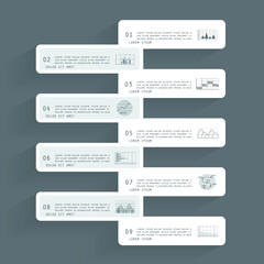 Template for infographic, parts, steps or processes