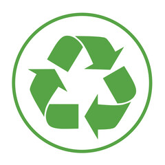 Recycle icon vector. Arrows recycle eco symbol vector illustration.  Cycle recycled icon. Recycled materials symbol.