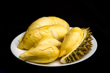 Durian on the black background