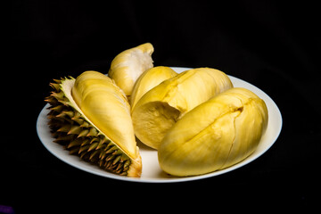 Durian on the black background