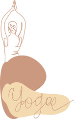line art silhouette yoga poses hand drawn Illustration . Vector illustration