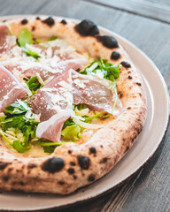 ristorante pizza pizzeria mortadella salami pizzas tomato mozzarella pomodori kitchen cuisine restaurant prosciutto basilico - Luca Baldereschi
