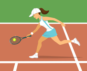 woman tennis player on court