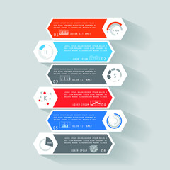 Template for infographic, parts, steps or processes