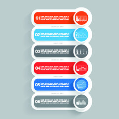Template for infographic, parts, steps or processes