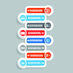 Template for infographic, parts, steps or processes