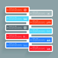 Template for infographic, parts, steps or processes