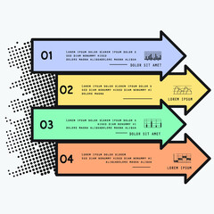 Template for infographic, parts, steps or processes