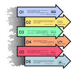 Template for infographic, parts, steps or processes