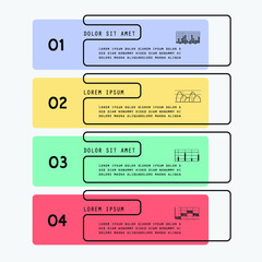 Template for infographic, parts, steps or processes