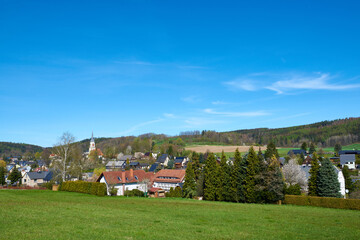 Fototapeta na wymiar Wehrsdorf in der Oberlausitz im Frühjahr