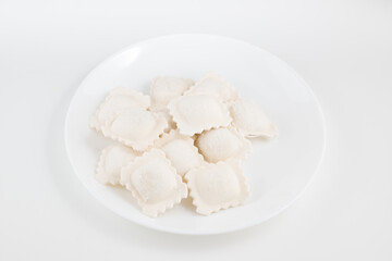 Fototapeta na wymiar frozen dumpling covered with frost isolated