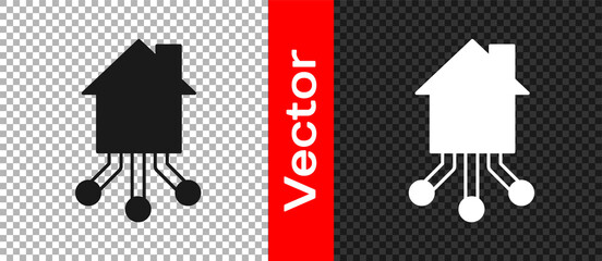 Black Smart home icon isolated on transparent background. Remote control. Vector