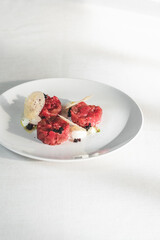 food gourmet dessert michelin star dolce salato pasticceria pastry chef commis cuisine gourmand kitchen italian cuisine patissier plating - Luca Baldereschi
