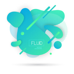 Set of abstract modern graphic elements.  Fluid abstract geometric background. Dynamic colorful forms