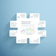 Template for cycle diagram and pie chart, steps or processes