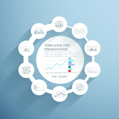 Obraz premium Template for cycle diagram and pie chart, steps or processes