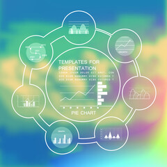 Template for cycle diagram and pie chart, steps or processes