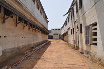 Fototapeta na wymiar Abandoned prison in the former Ussher Fort in Accra, Ghana.