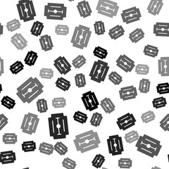 Black Blade razor icon isolated seamless pattern on white background. Vector