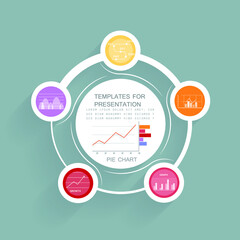 Pie chart for business presentation or processes