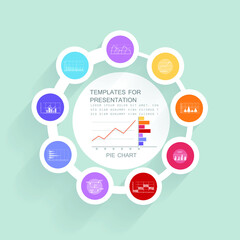 Pie chart for business presentation or processes