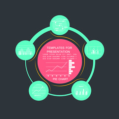Pie chart for business presentation or processes