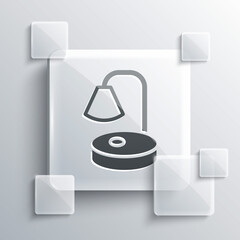 Grey Table lamp icon isolated on grey background. Desk lamp. Square glass panels. Vector