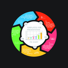 Pie chart for business presentation or processes
