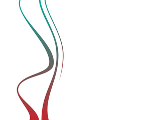 Wavy lines with gradations of blue and red
