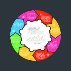Pie chart for business presentation or processes